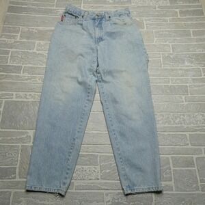 Vintage Union Bay Jeans Size 34x31 Blue Denim Taper Leg 6 Pockets Light Wash